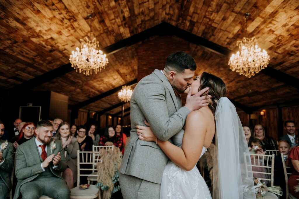 Sarah & Connor’s Breathtaking Hidden River Barn Winter Wedding