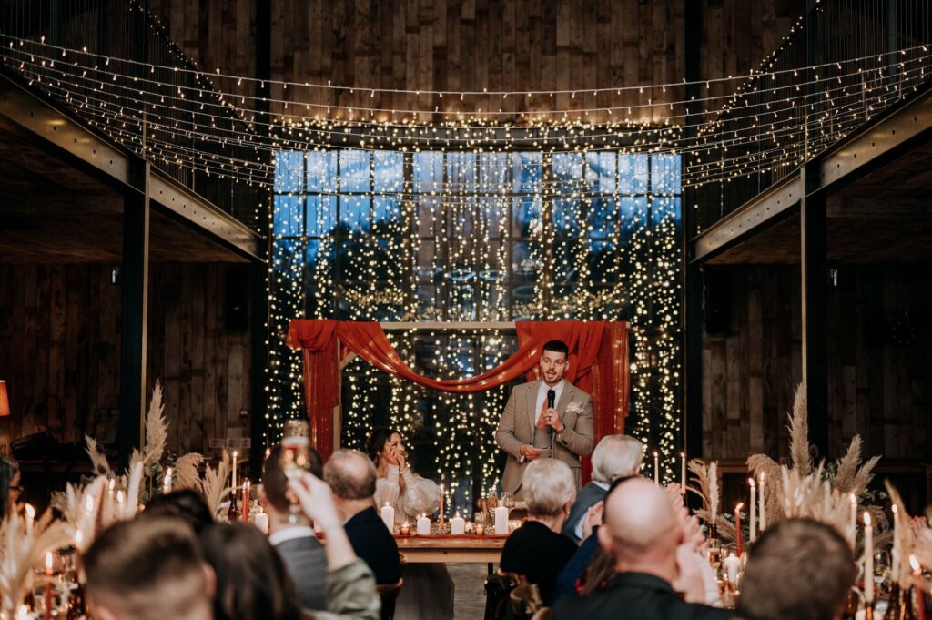 Sarah & Connor’s Breathtaking Hidden River Barn Winter Wedding