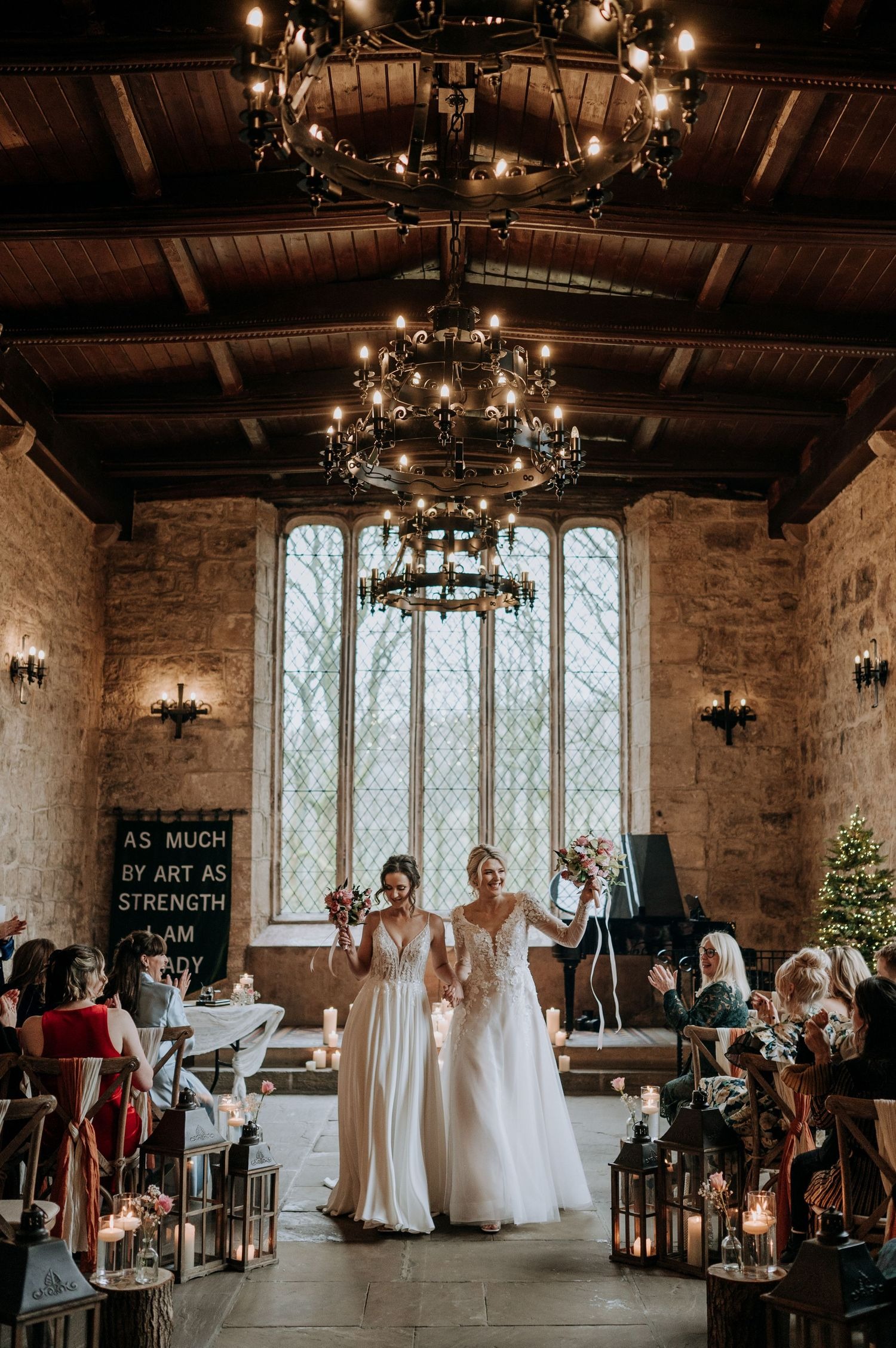 Wedding ceremony inside historic Priests House wedding venue
