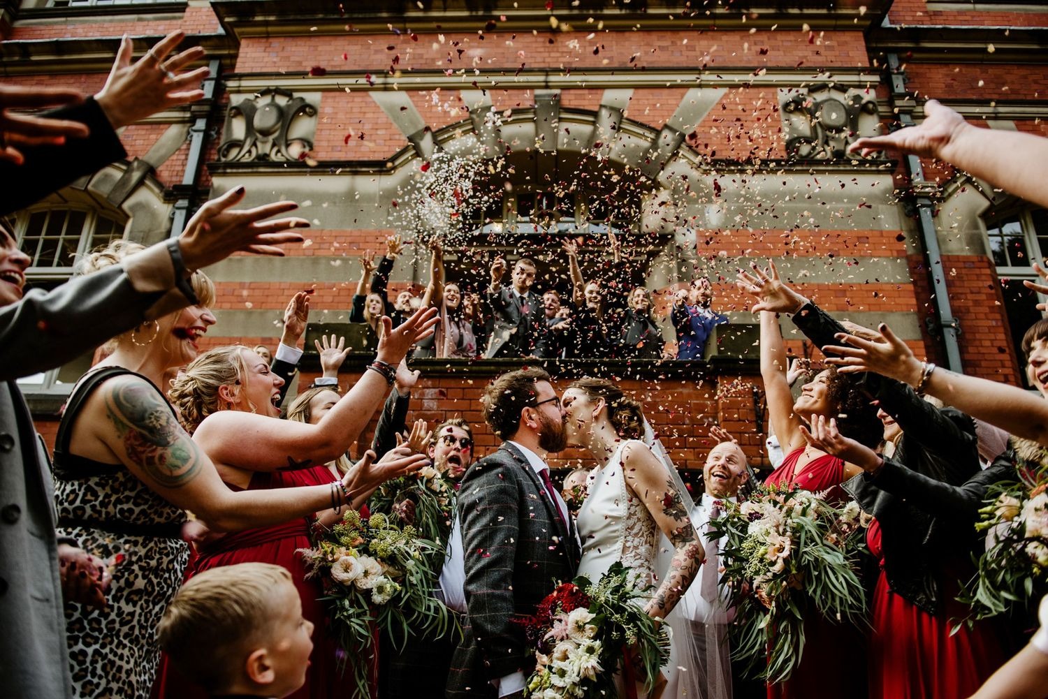 Wedding Confetti outside at Lincolnshire wedding venue