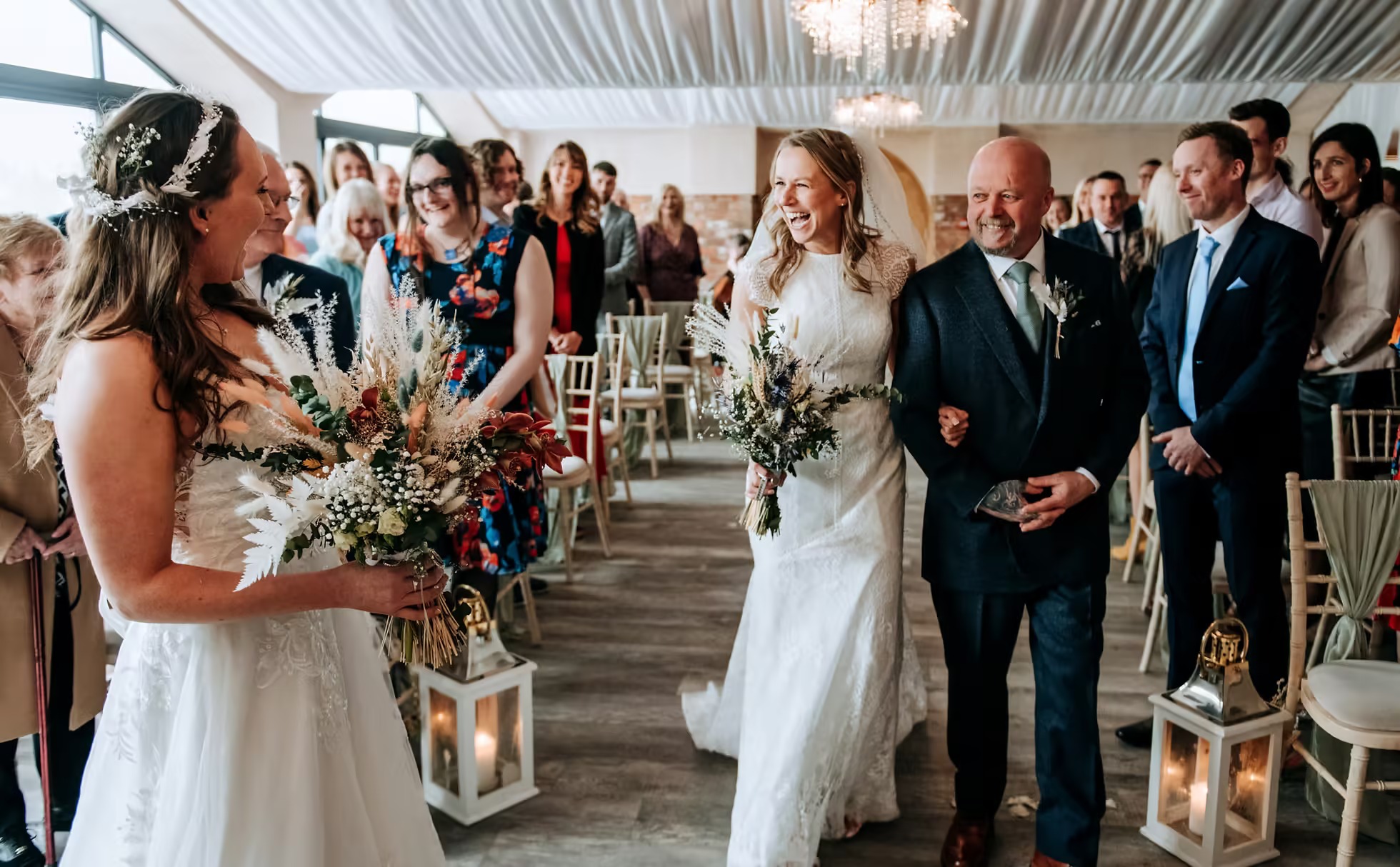 Wedding ceremony at Willerby Barn with bride and groom in Hull