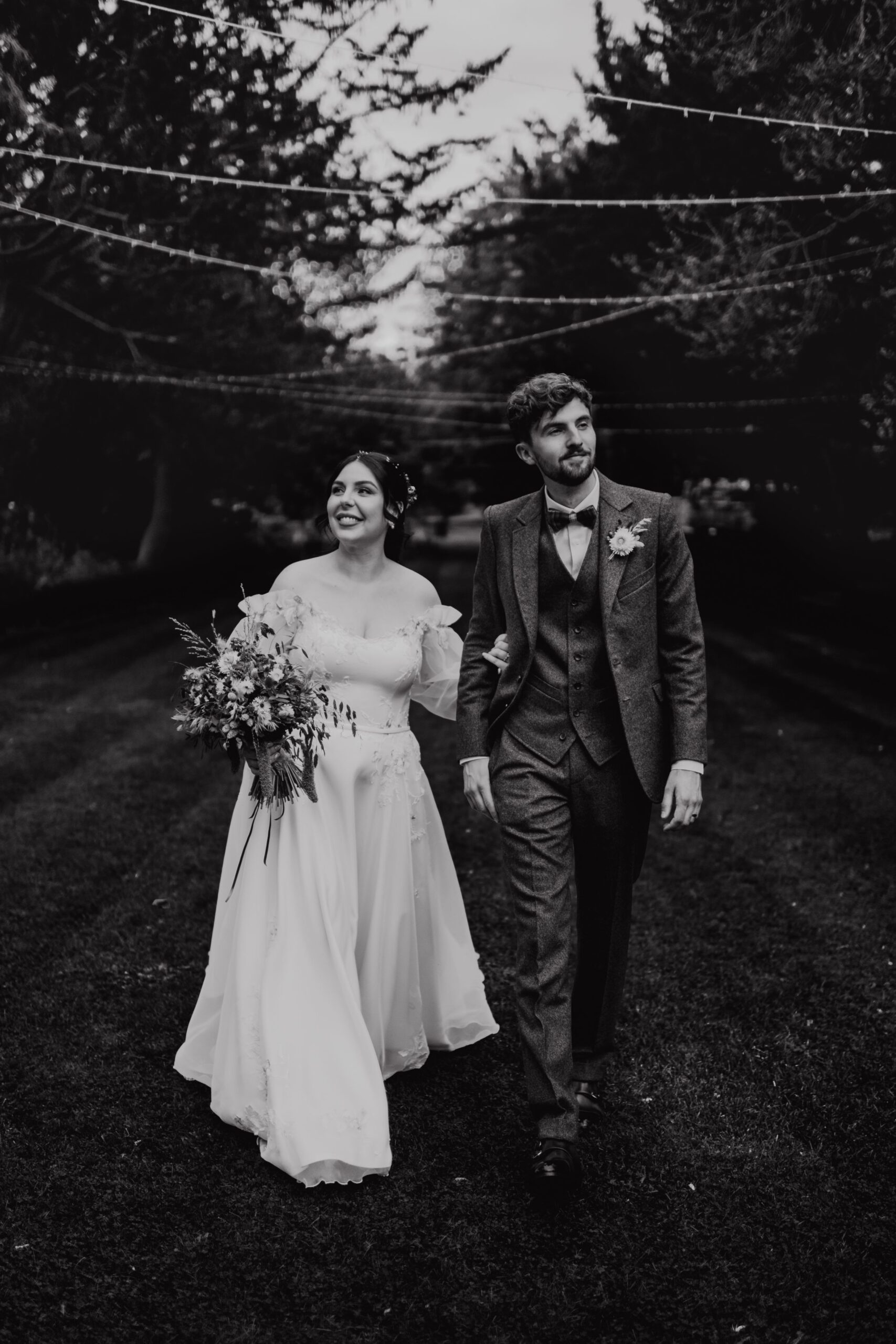 Bardney Hall Wedding Photo of Bride & Groom in Black & White