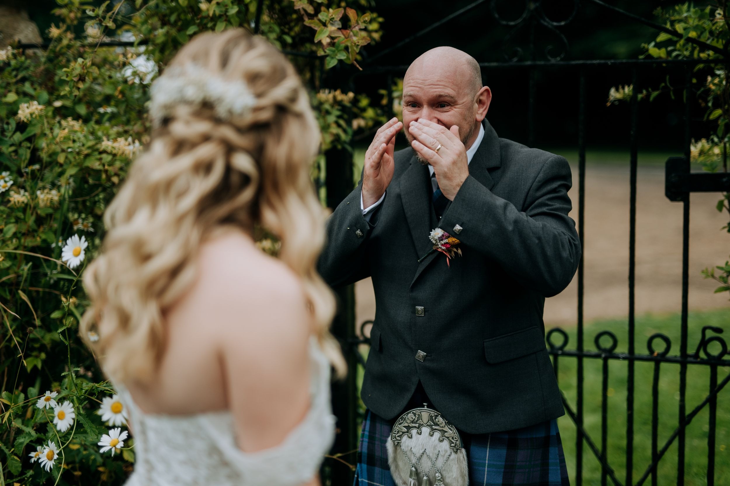Emotional moment at Scrivelsby wedding venue