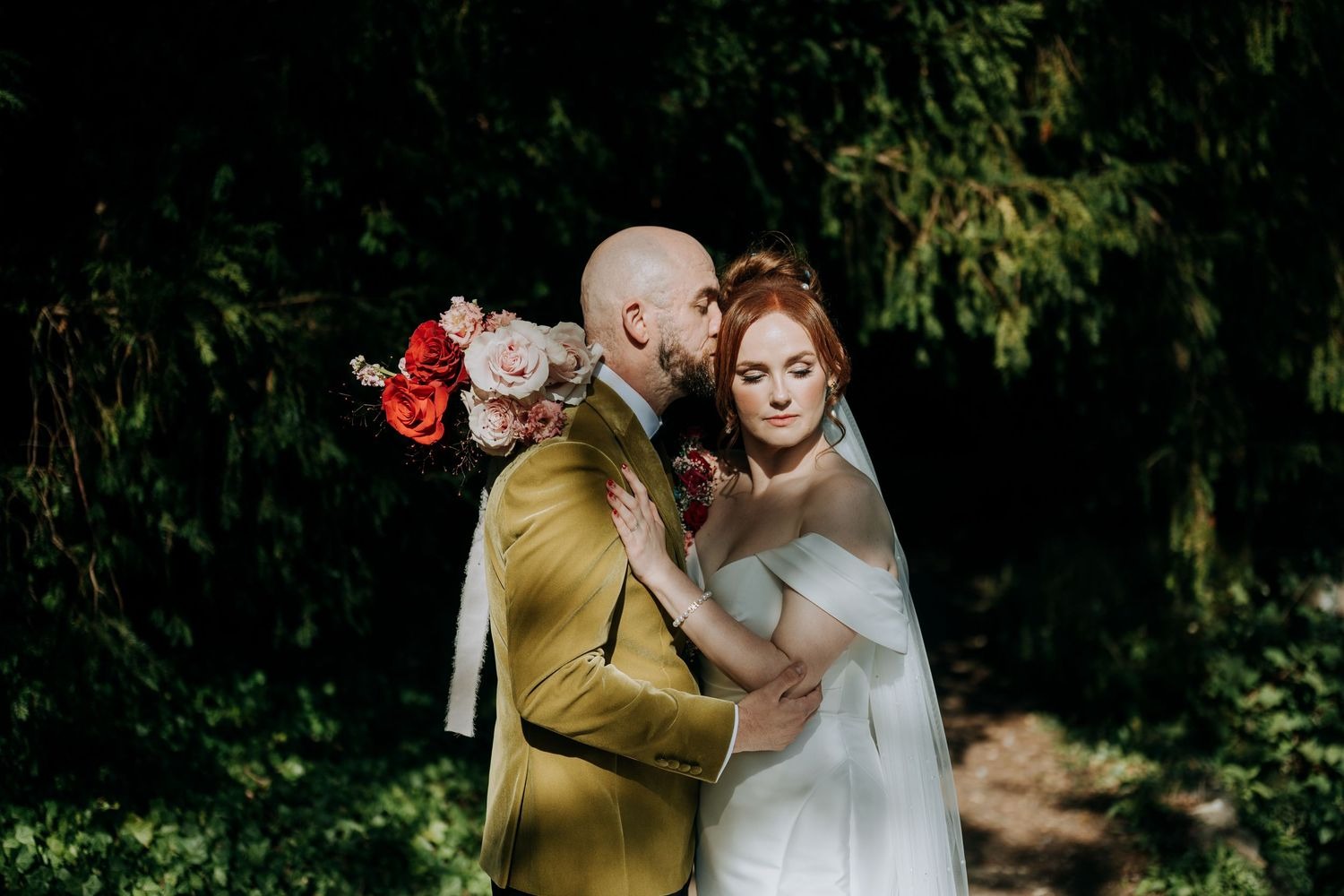 Elsham Hall Wedding Photograph of the happy couple