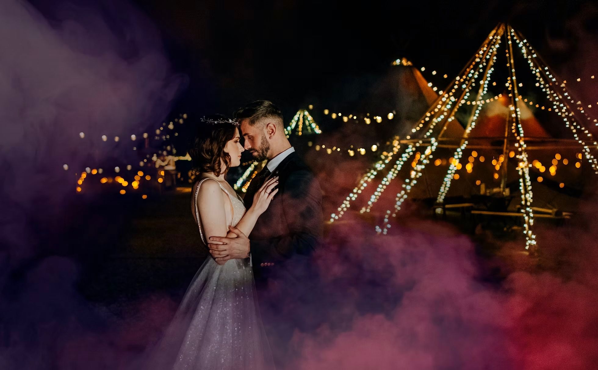Bride and groom at Hirst Priory wedding reception