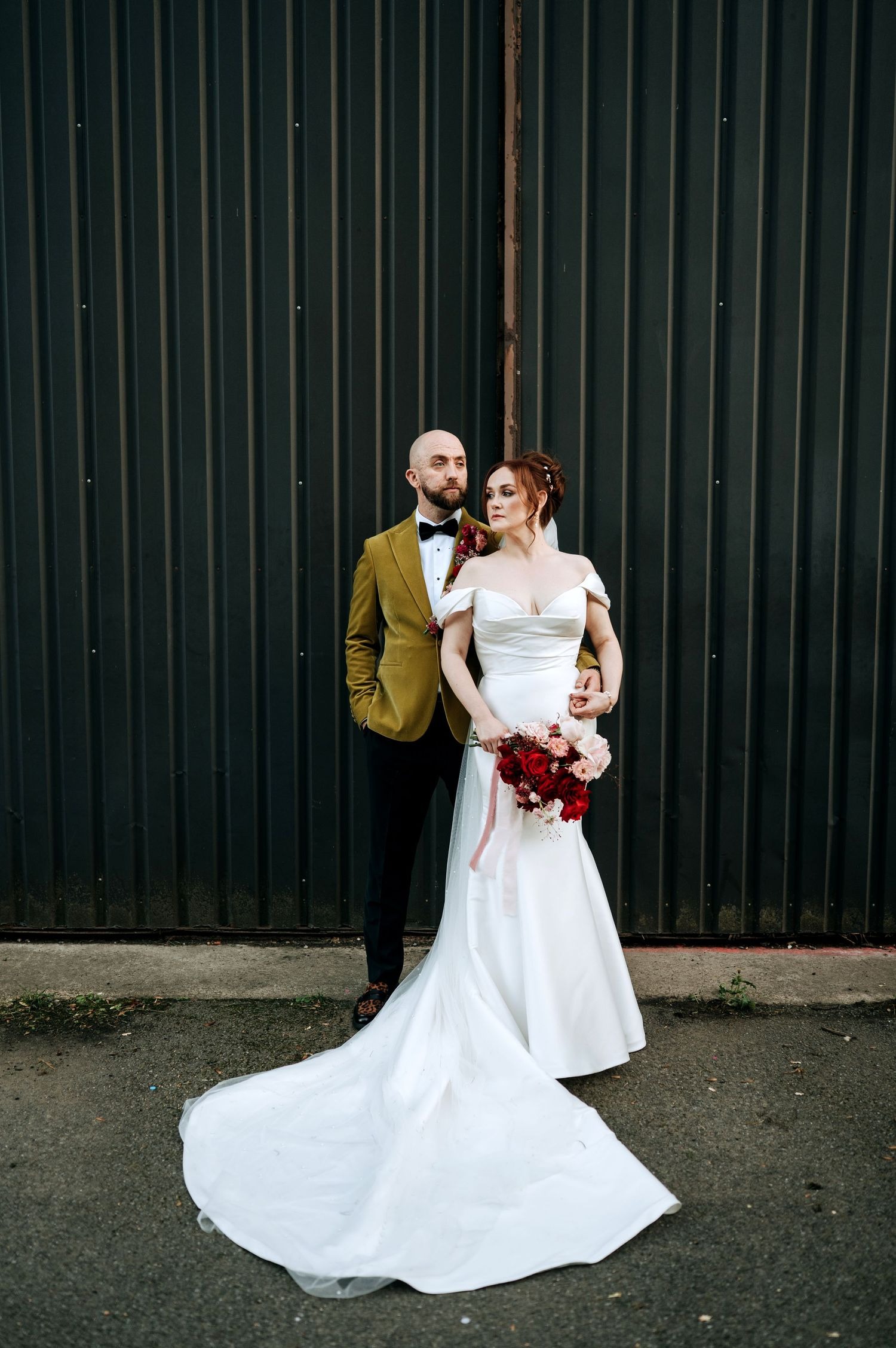 Elsham Hall Wedding Photograph of the happy couple portrait