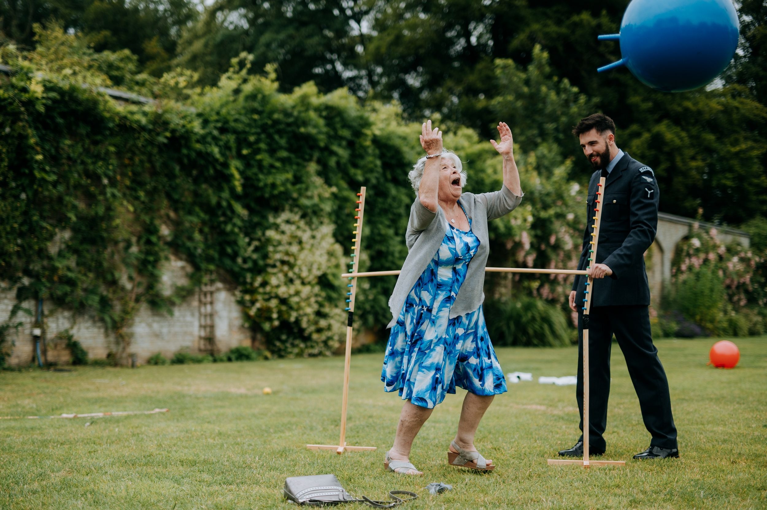 Guests playing croquet during Scrivelsby wedding reception