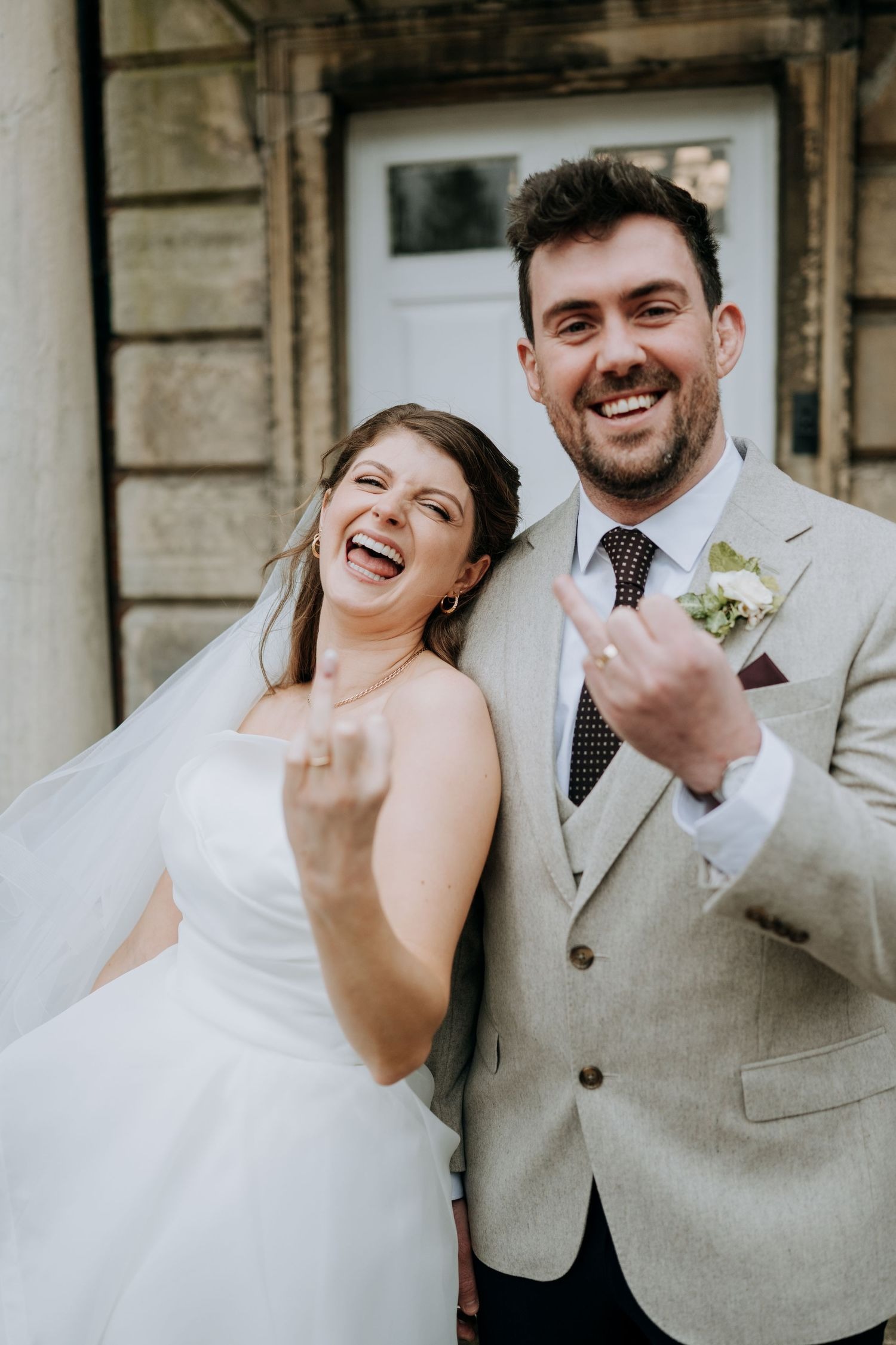 Bride and groom portrait at countryside wedding venue in Lincolnshire