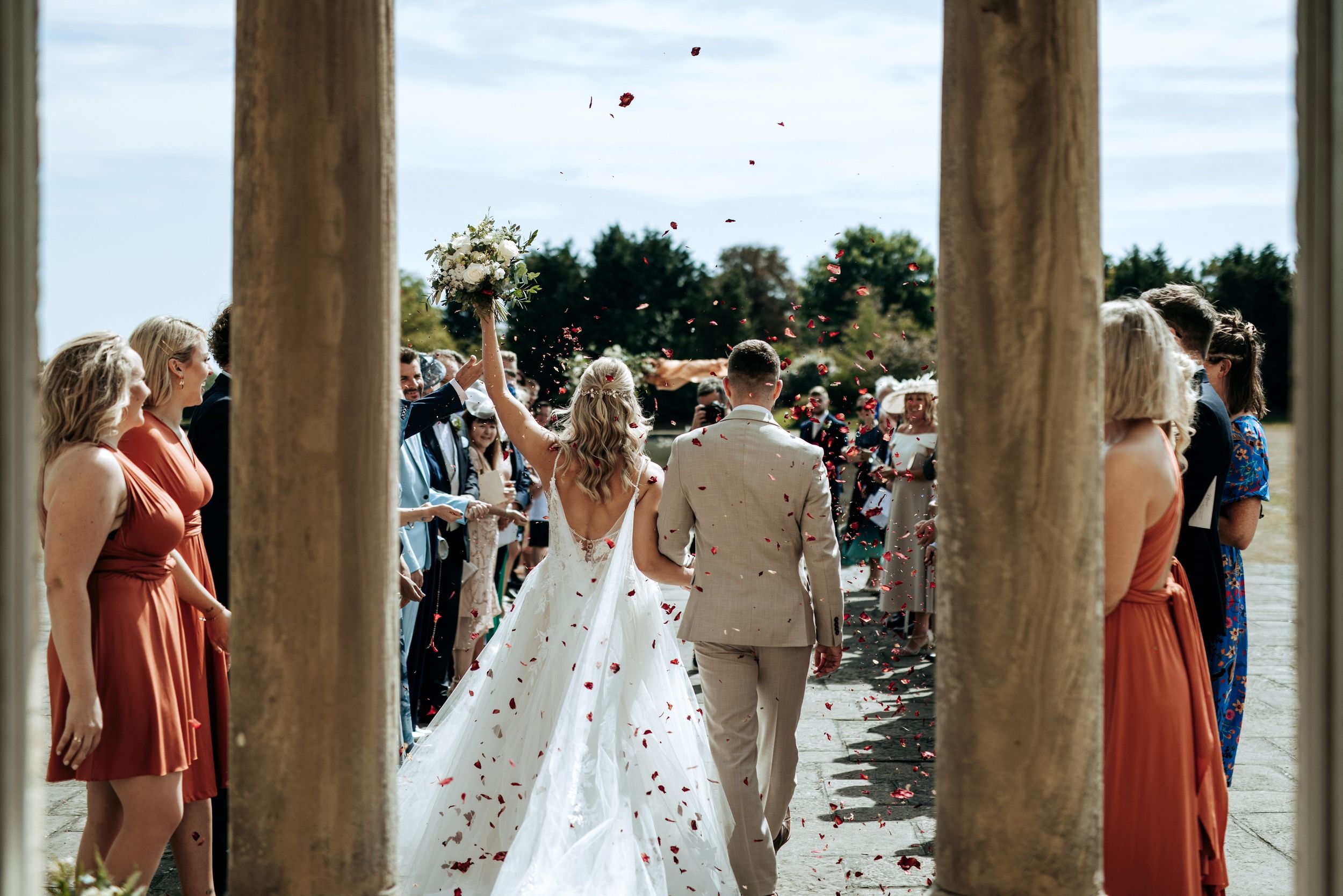 Outdoor wedding ceremony at Stubton Hall wedding venue