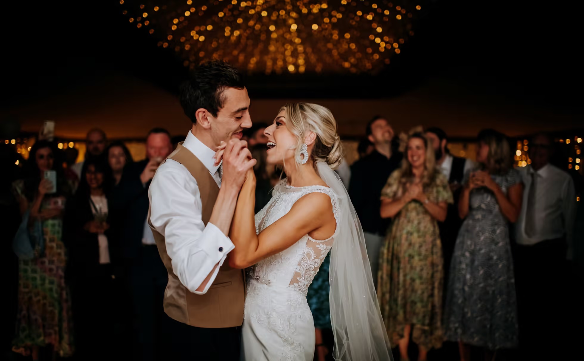 First dance during wedding reception at The Normans