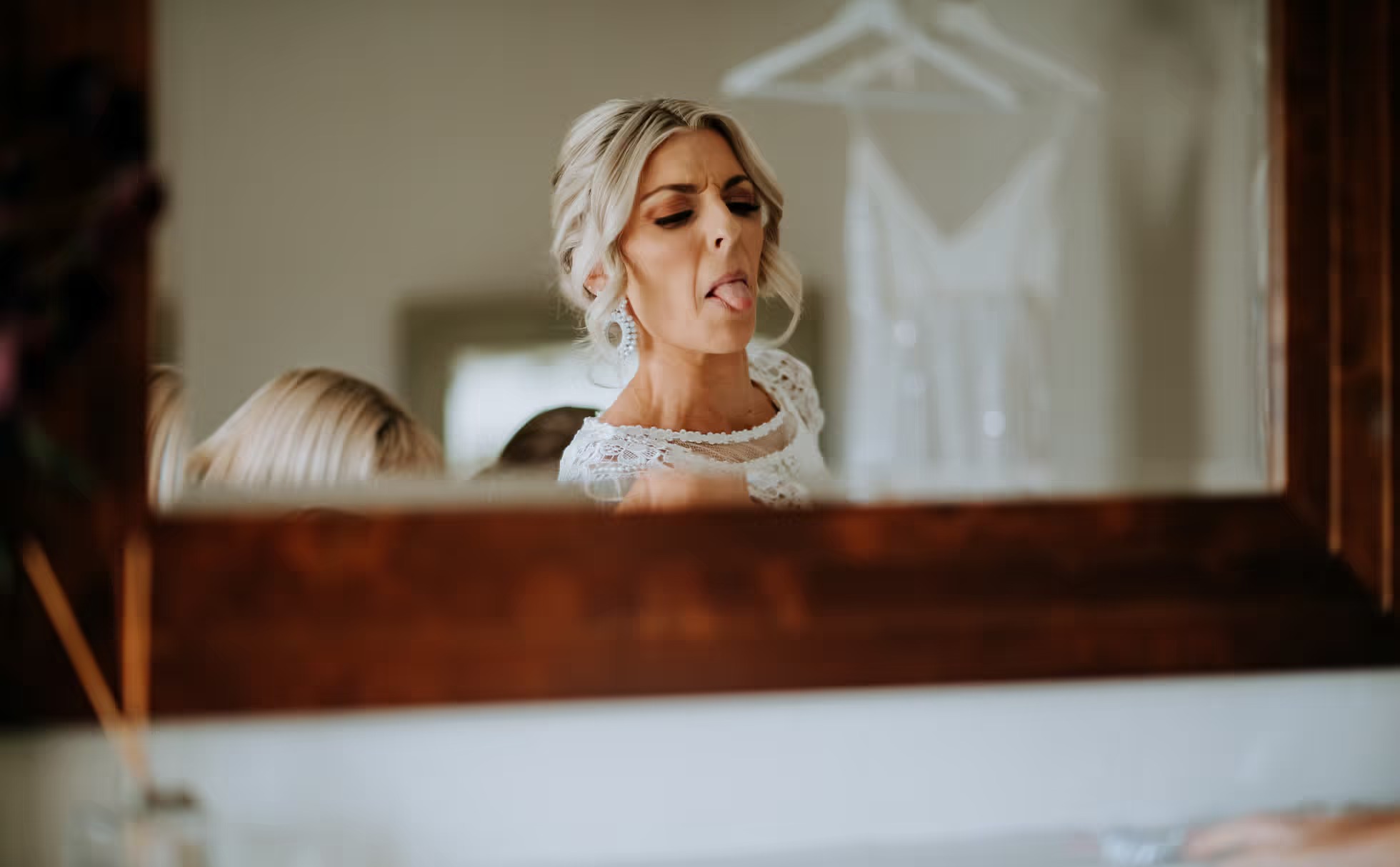 Bride getting ready portrait at The Normans wedding venue