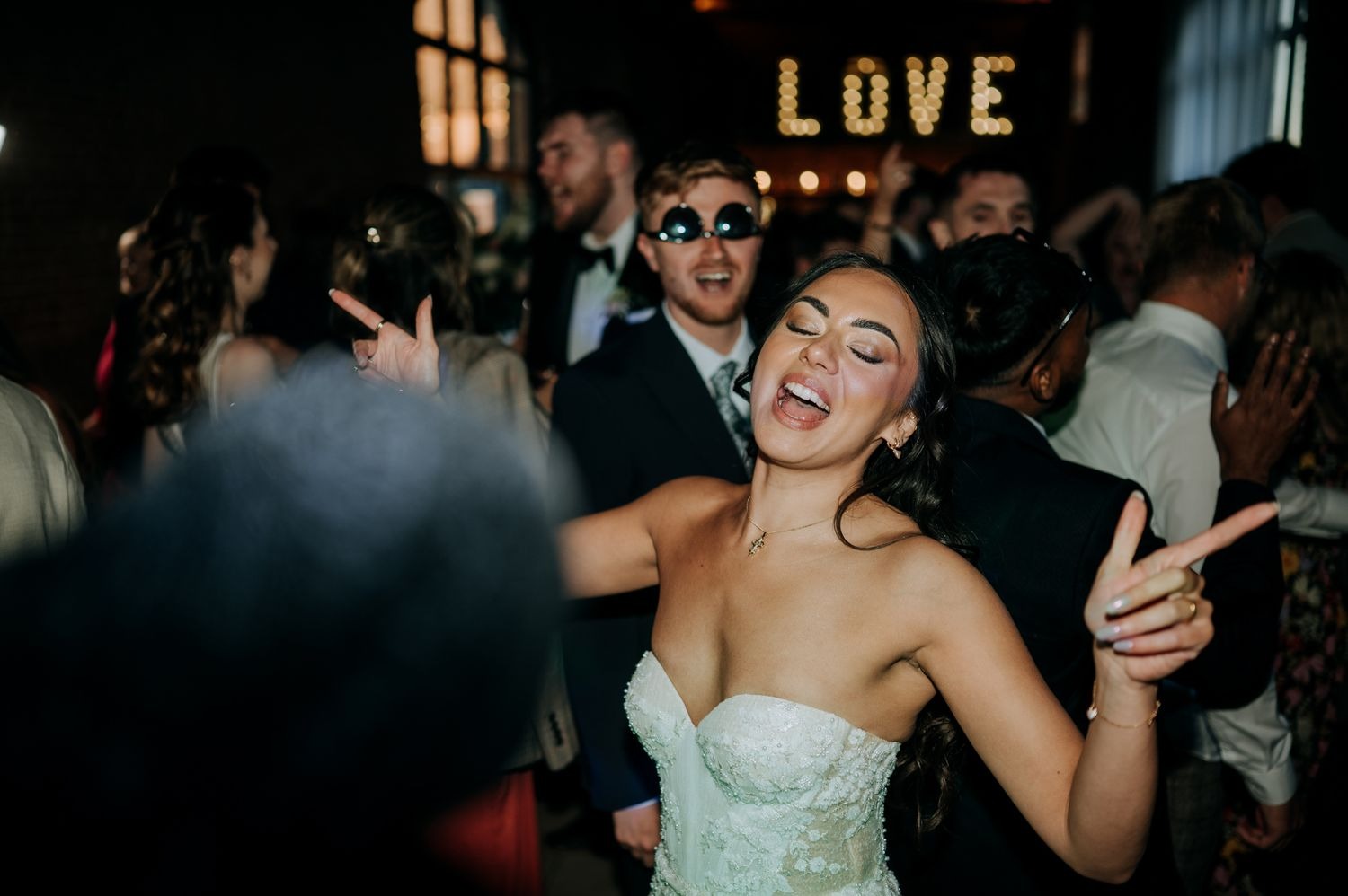 Elsham Hall Wedding Photograph of the Bride Singing