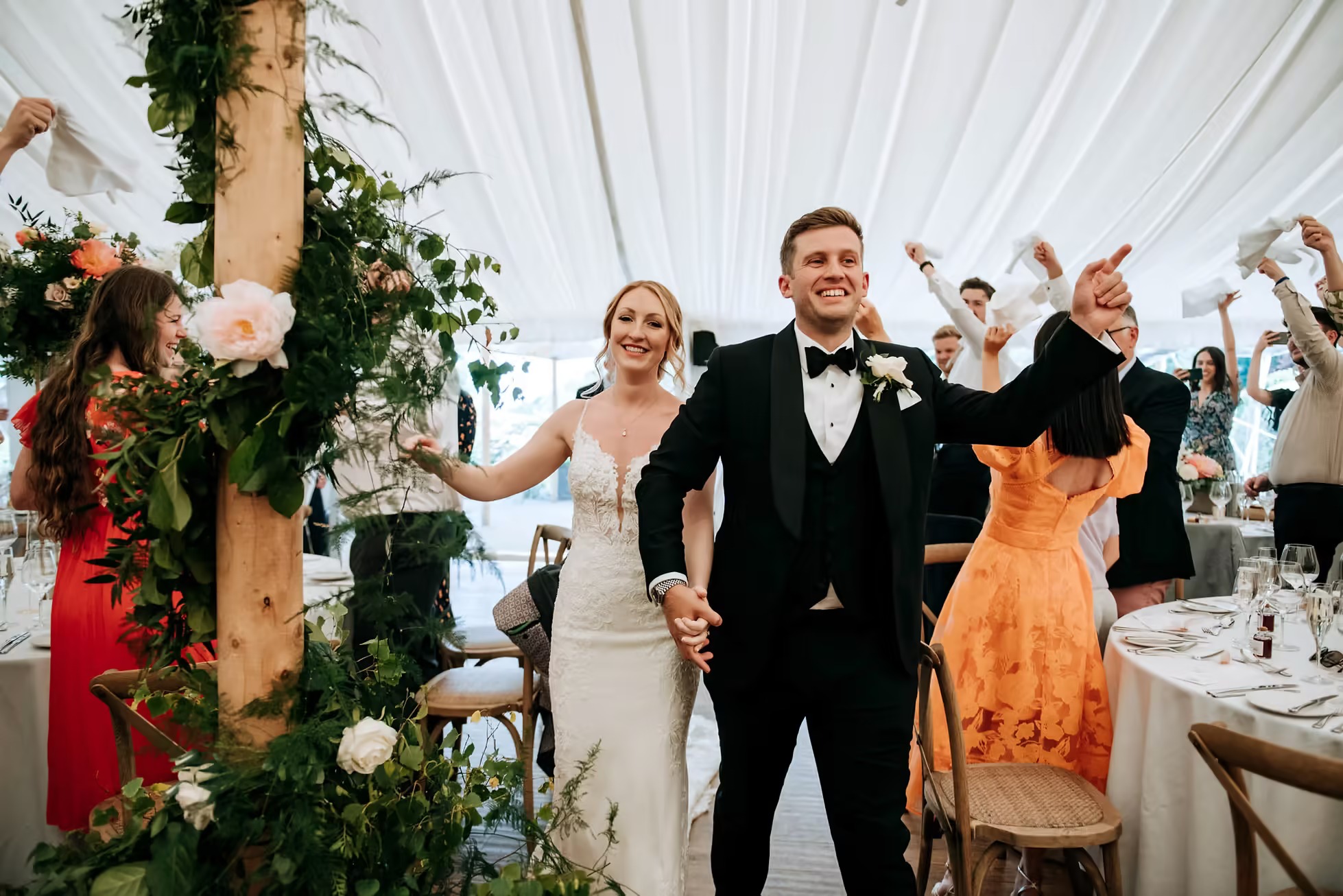 Happy Bride and Groom at a Middleton Lodge Wedding