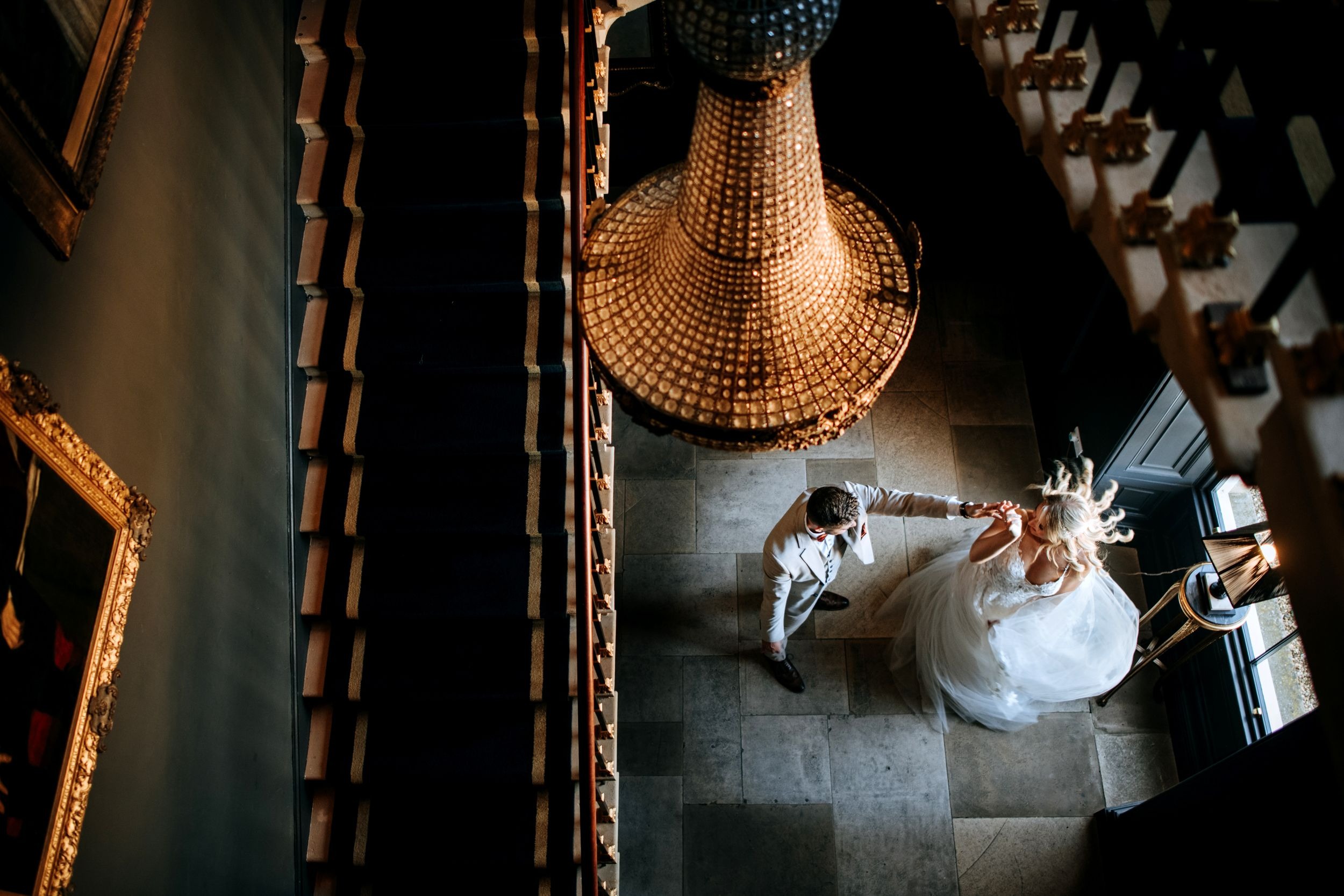 Staircase Bride Photograph at Wedding