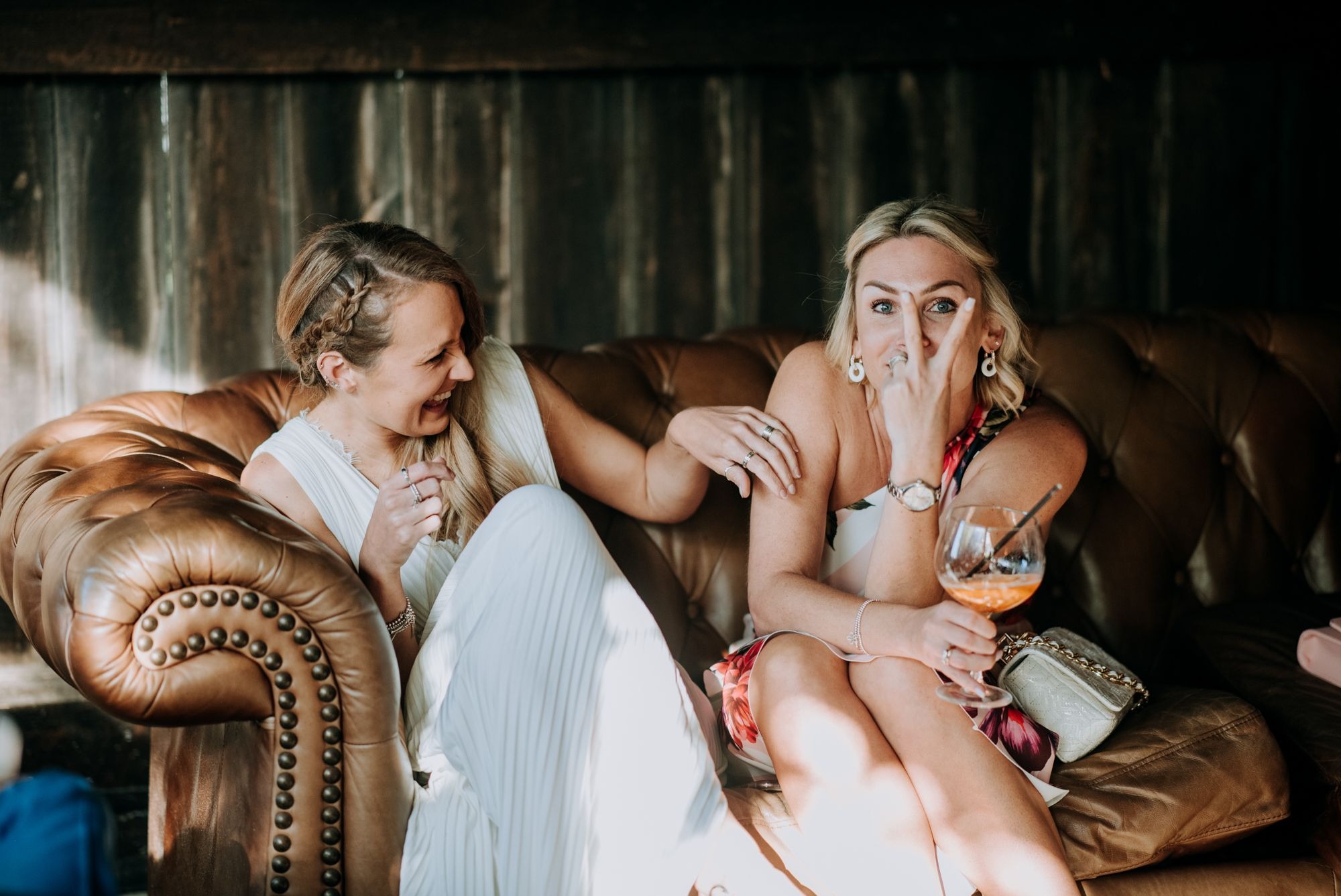 Bride getting ready with bridesmaids at Riverlands wedding venue