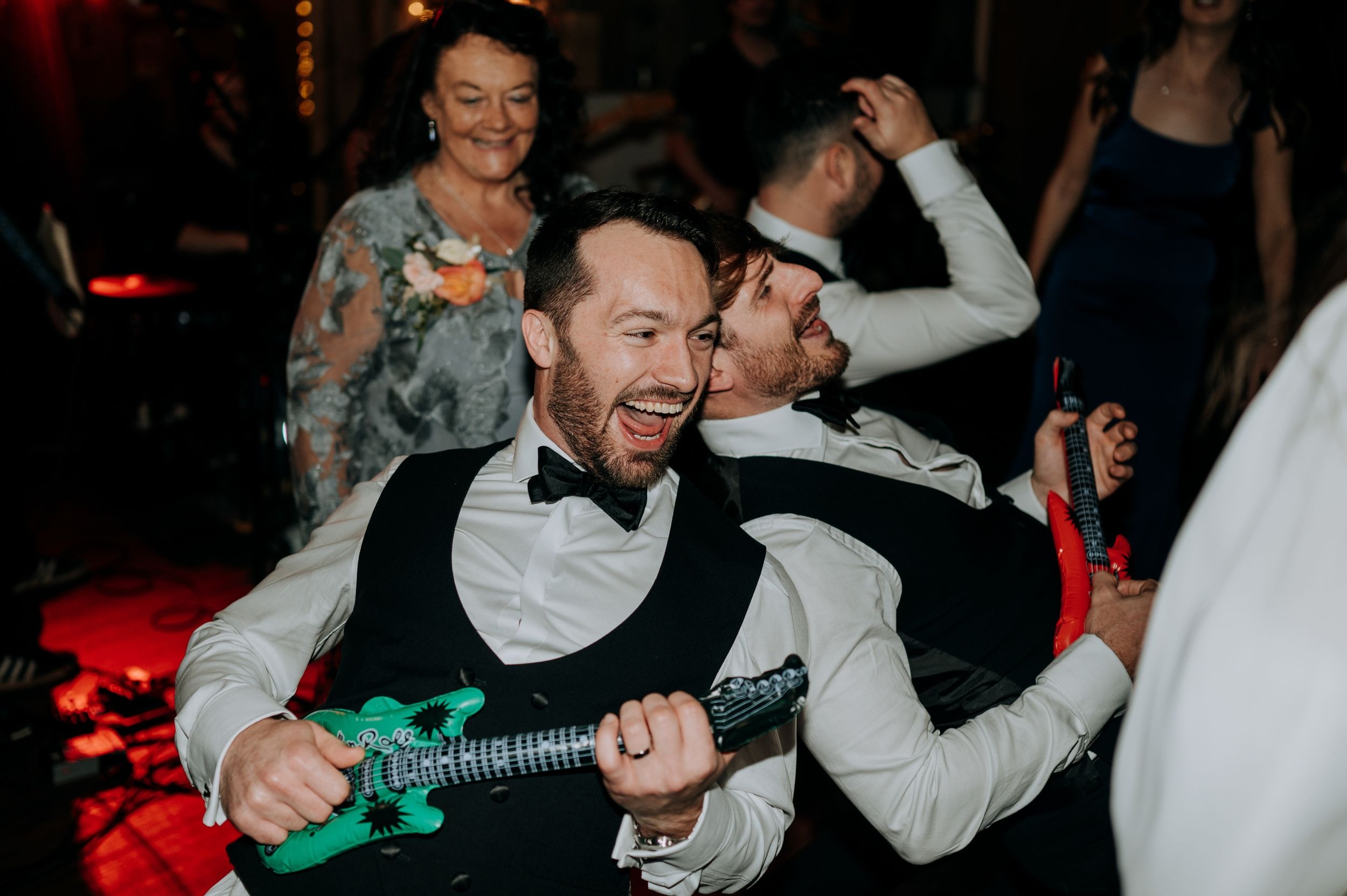 Bride and groom dancing during wedding reception at Little Wold Vineyard