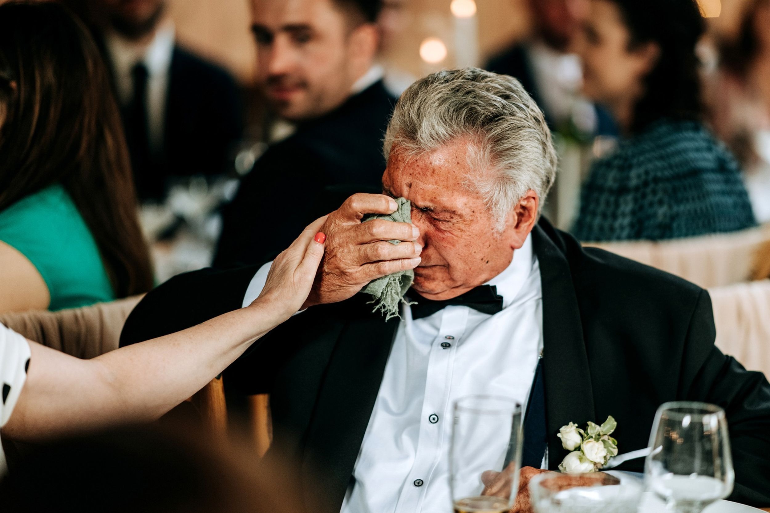 Emotional wedding speech moment at Riverlands wedding venue