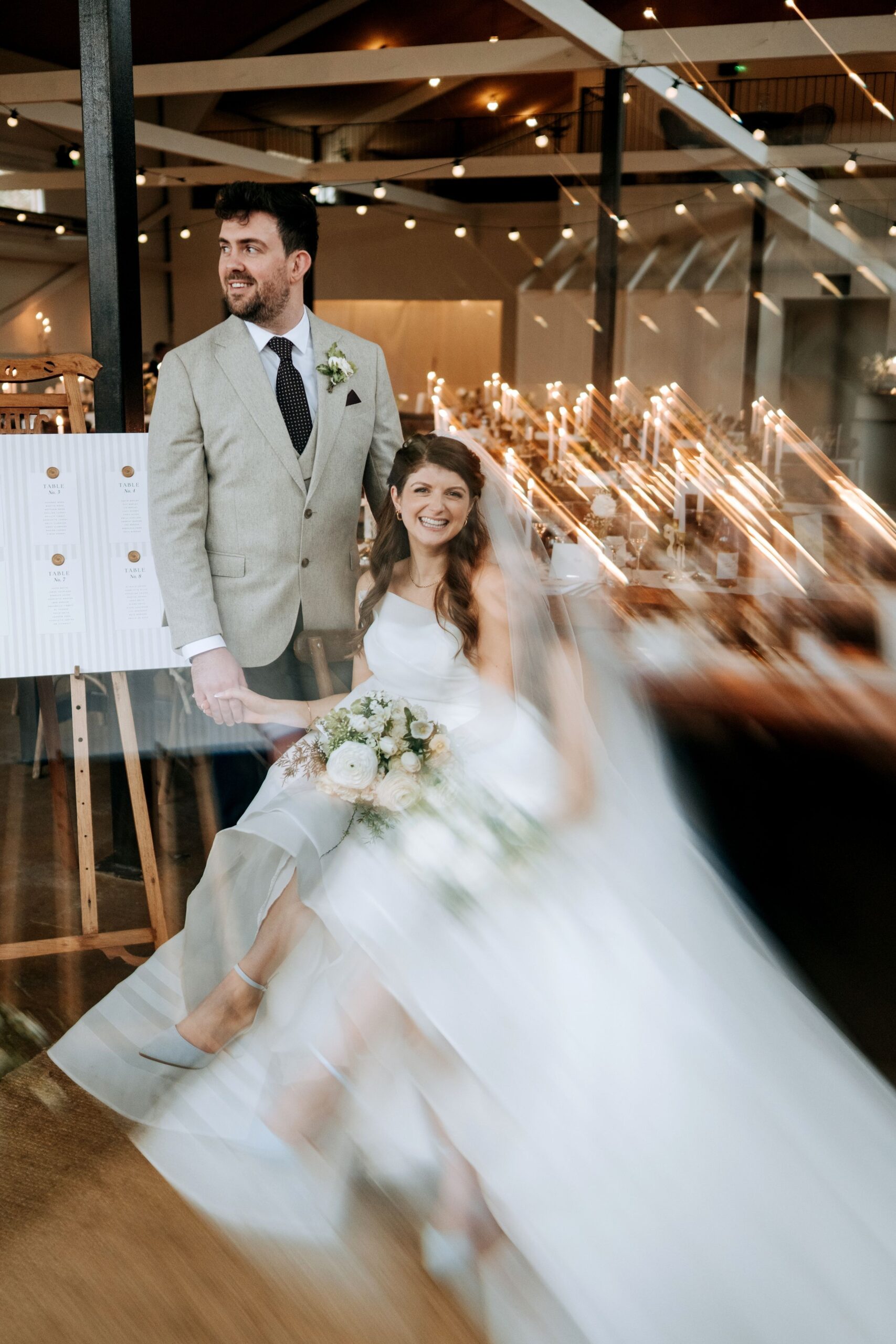 Creative motion blur wedding portrait at Wootton Hall