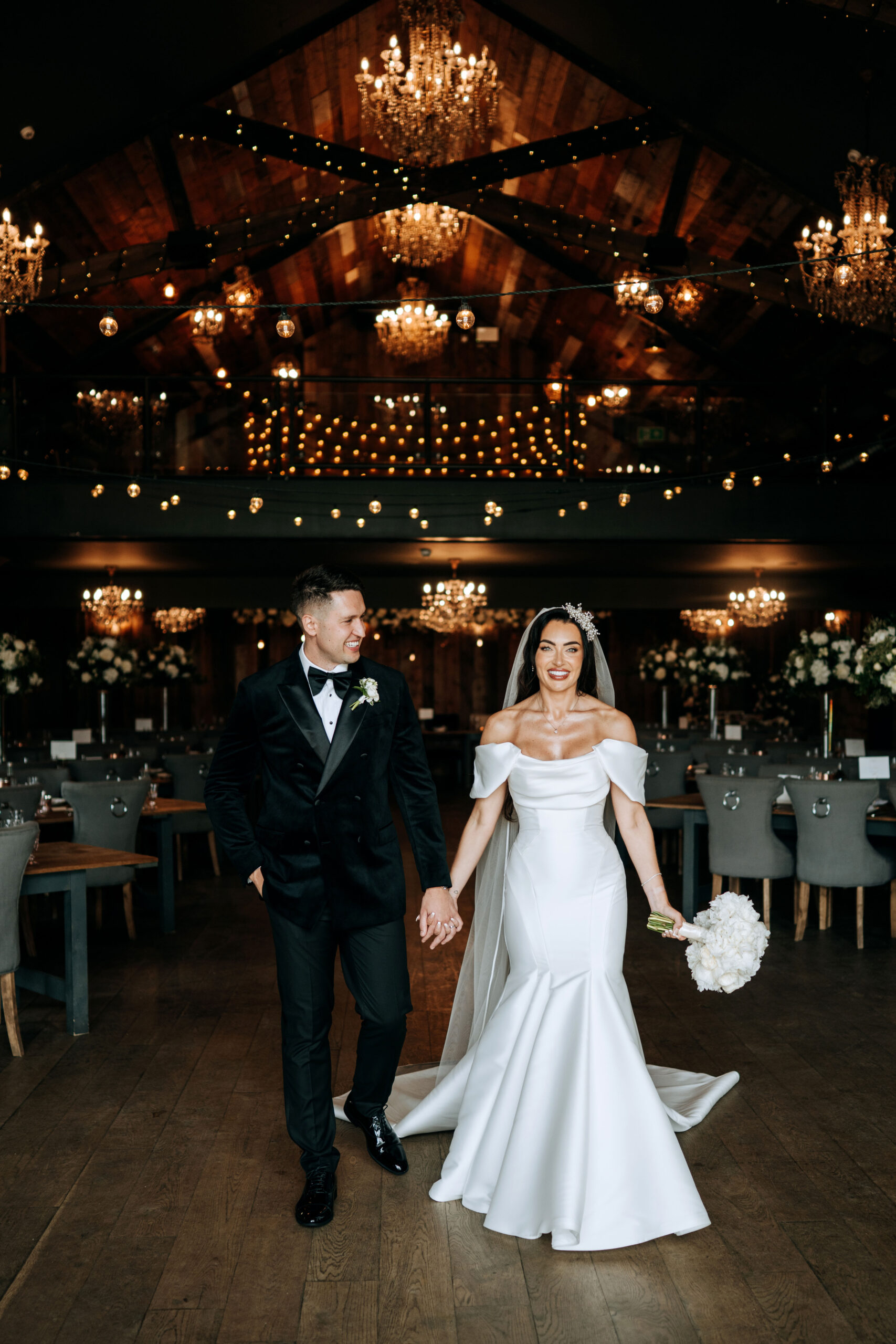 Bride and groom outside Wharfedale Grange