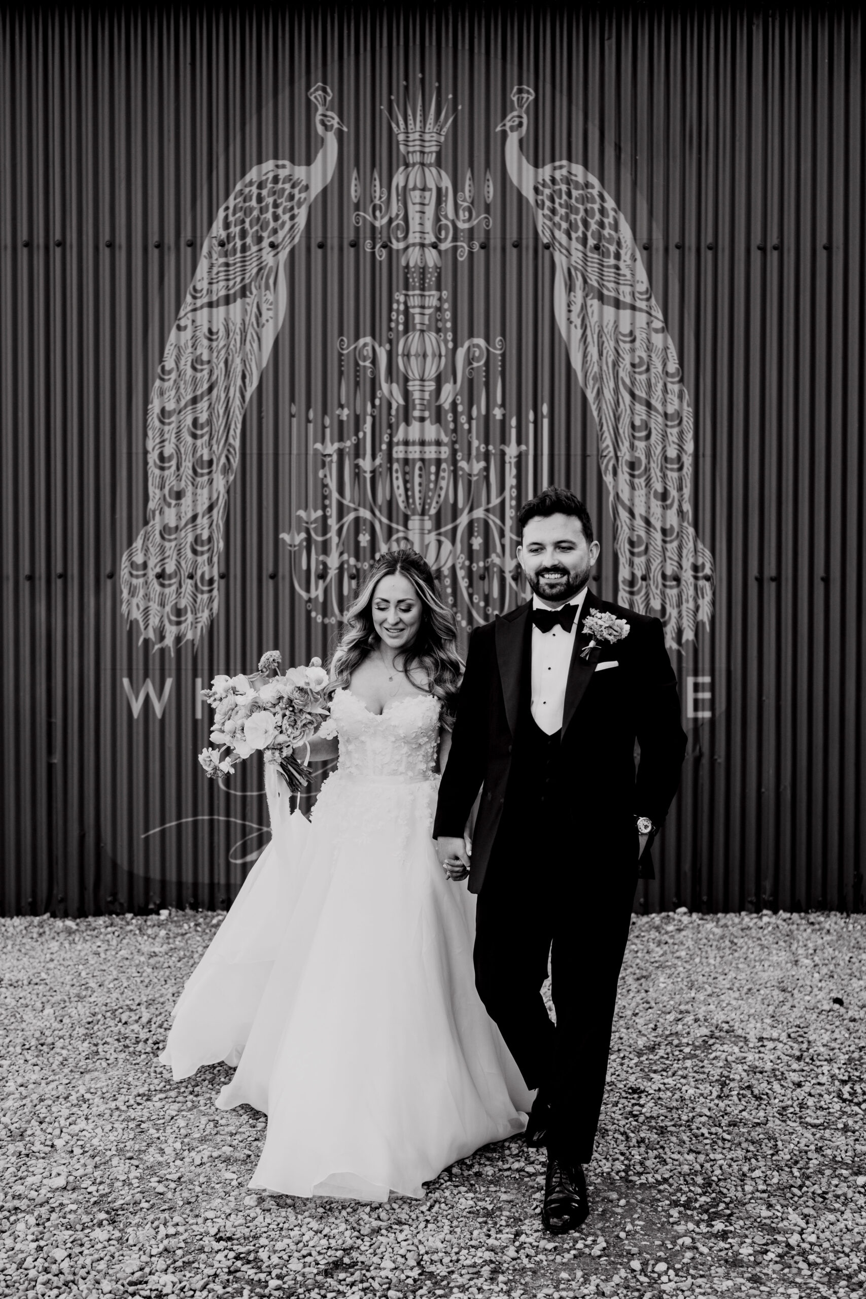 Bride and groom portrait outside Wharfedale Grange