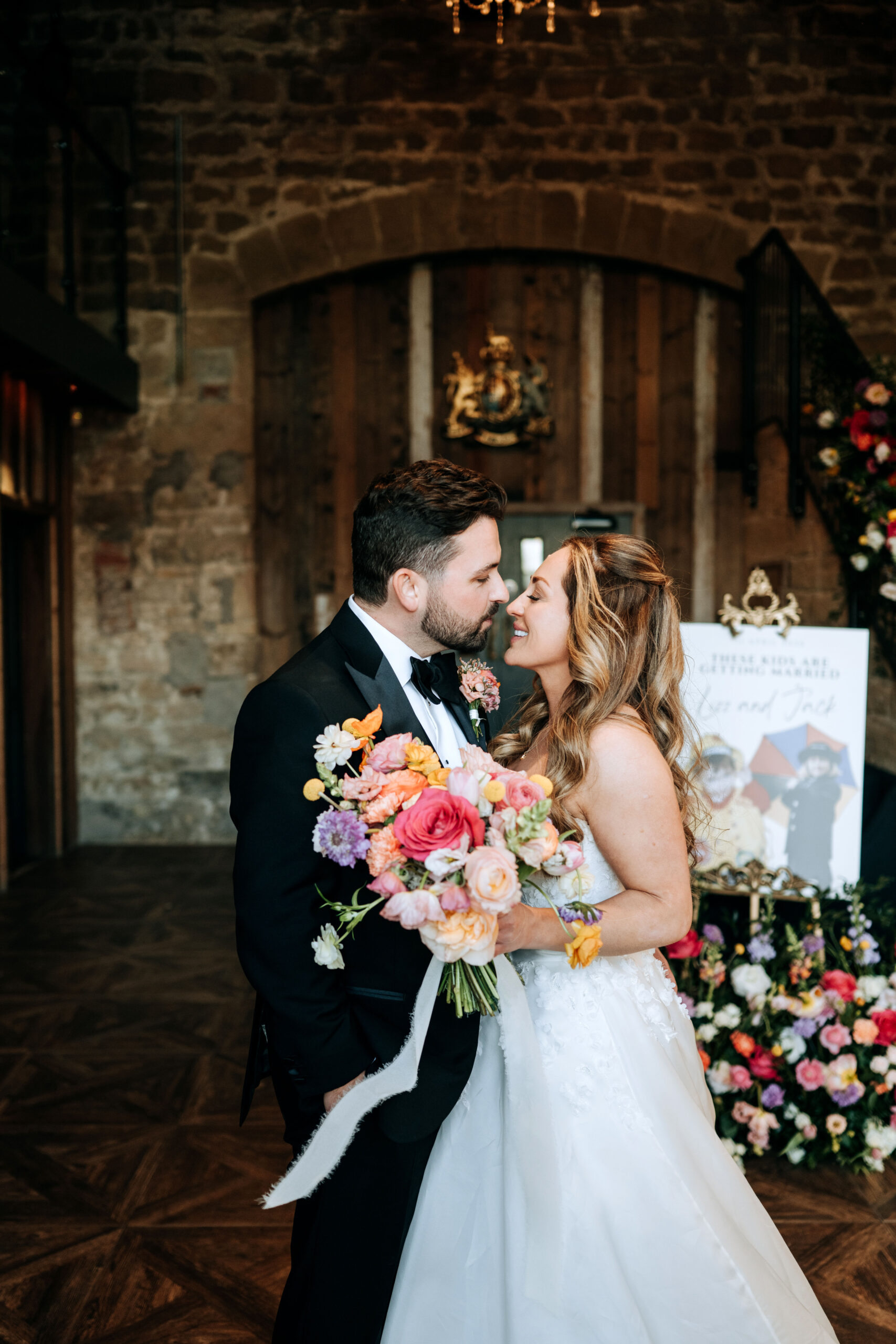 Bride & Groom portrait style photograph at a Wharfdale Grange Wedding